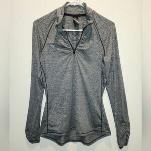 Women's Medium Champion Gray and Black Long Sleeved Fitted Activewear Shirt